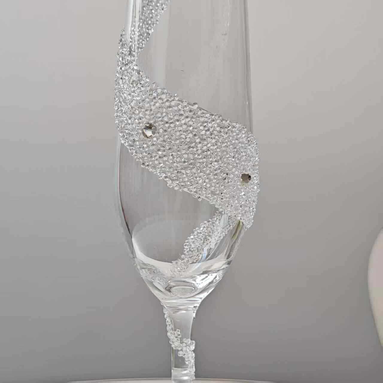 Handmade Diamond-Studded Blingbling Champagne Glass Sparkling Wine Glass Wedding Pair Toast Glasses High-Value