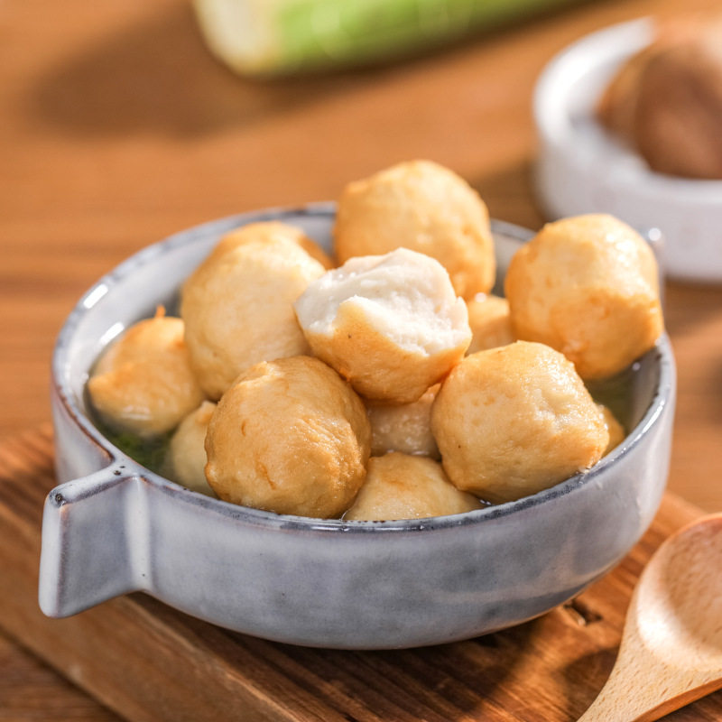 Wholesale Golden Fish Eggs Hong Kong Style Curry Fish Balls Hot Pot Balls Kwantung Cooked Ingredients Barbecue String Malatang Commercial