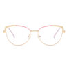 Cross-Border New Fashion Anti-Blue Light Computer Glasses European and American Retro Metal Eyeglass Frames Cat-Eye Optical Flat Glasses Large Frame