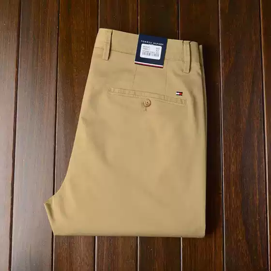 Authentic Tommy High-End American Casual Pants Summer Thin Men's Business Pants Autumn and Winter Pure Cotton High-Waisted Straight Pants