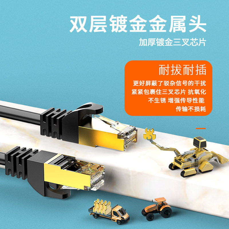 六类千兆网线电脑路由器cat6类线成品跳线批发1米2/35m监控网络线