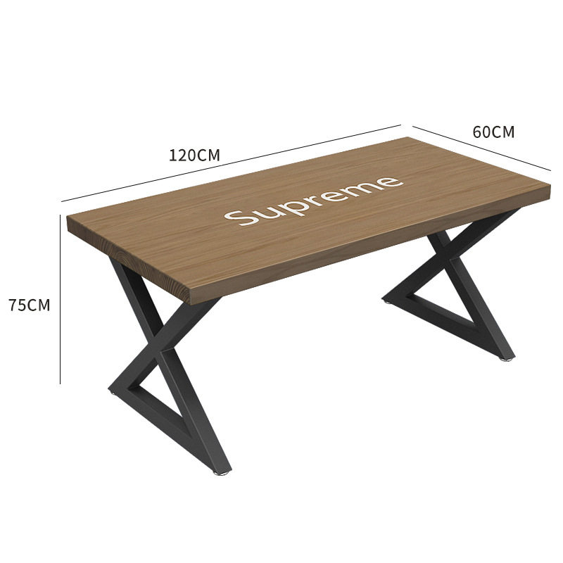 工业风实木餐桌简约咖啡厅奶茶店桌椅组合酒吧办公室会议桌长条桌