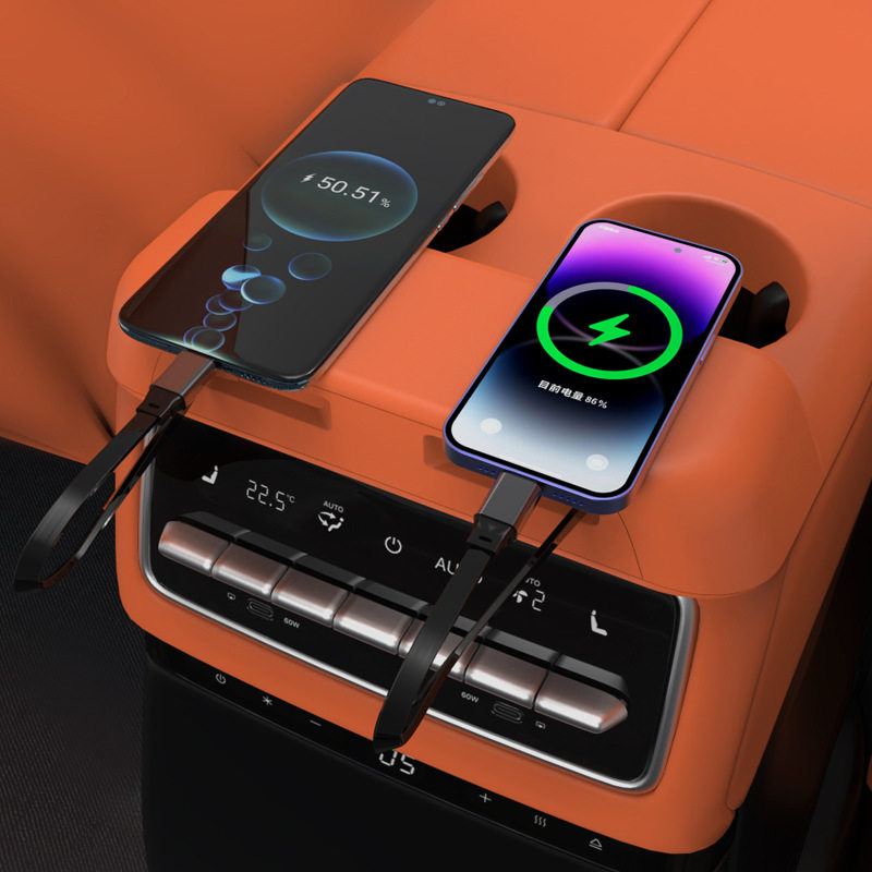 Suitable for ideal rear L8/L9/mega super fast charging expansion docking car with magnetic telescopic cable adapter