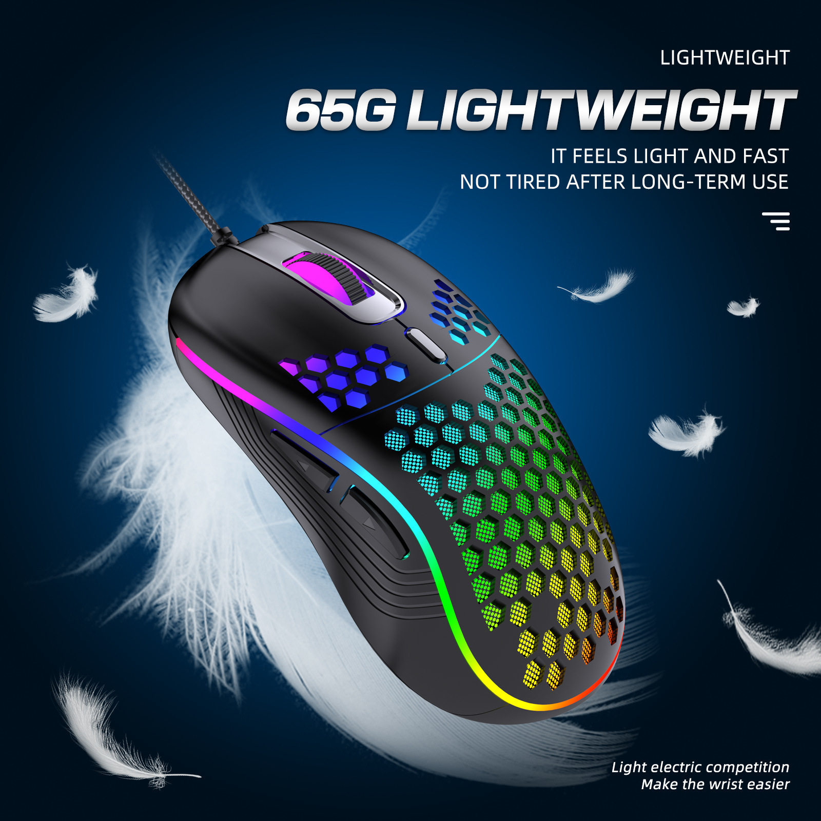 cross-border new ergonomic wired wireless game mouse hole ho...