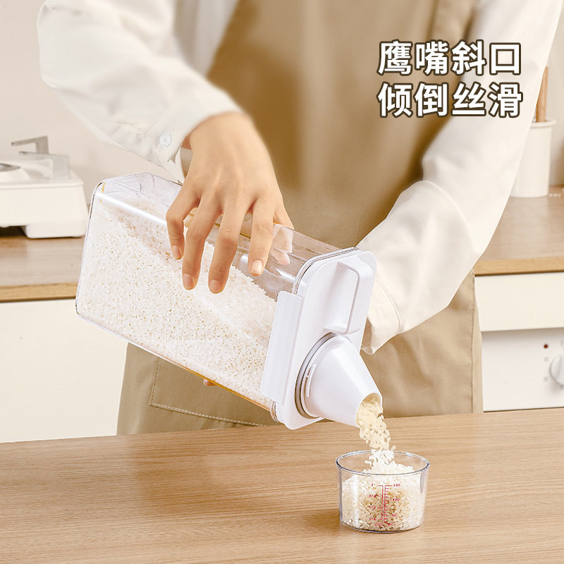 Cross-border plastic sealed jar household grain storage box transparent rice bucket kitchen storage jar seasoning storage jar