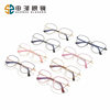 Retro European and American Cat-Eye Large-Frame Metal Color-Changing Glasses Frame Fashionable Plain Face Big Face Xiangyun Anti-Blue Light Flat Mirror