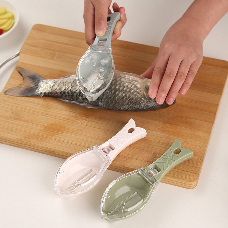 New Household Fish Scale Scraper with Cover, Kitchen Fish Killing Tool, Manual Fish Scale Remover, Fish Scale Scraper, Fish Scale Remover
