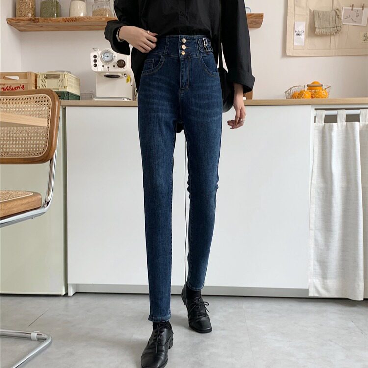 High Waisted Slim Fit Stretch Denim Pencil Pants Versatile Comfortable Trendy Spring Fashion for Women Wholesale