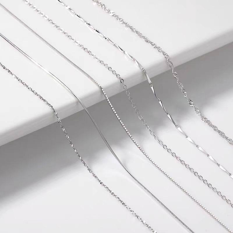 Pendant-Free Clavicle Chain Box Thin Chain Naked Chain Plain Chain Snake Bone Chain Niche High-End Necklace for Women