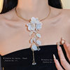 European and American Cross-border Simple Flower Tassel Collar Sweet Fashion Design Necklace Light Luxury High-end Temperament Jewelry for Women