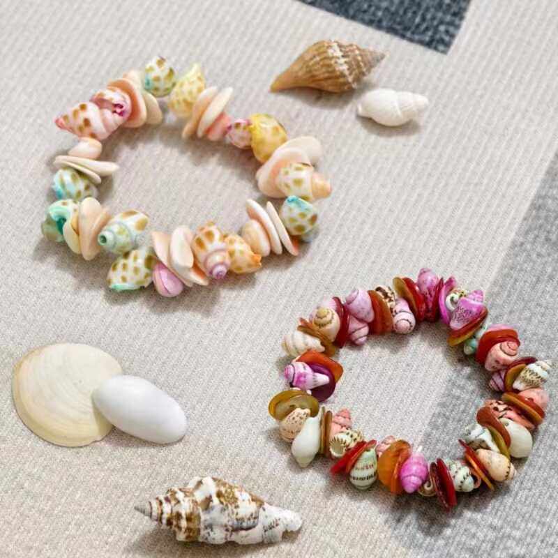 ♡ Natural Conch Shell Bracelet Necklace Handmade Marine Jewelry Children's Bracelets Street Stall Crafts Men's and Women's Gifts