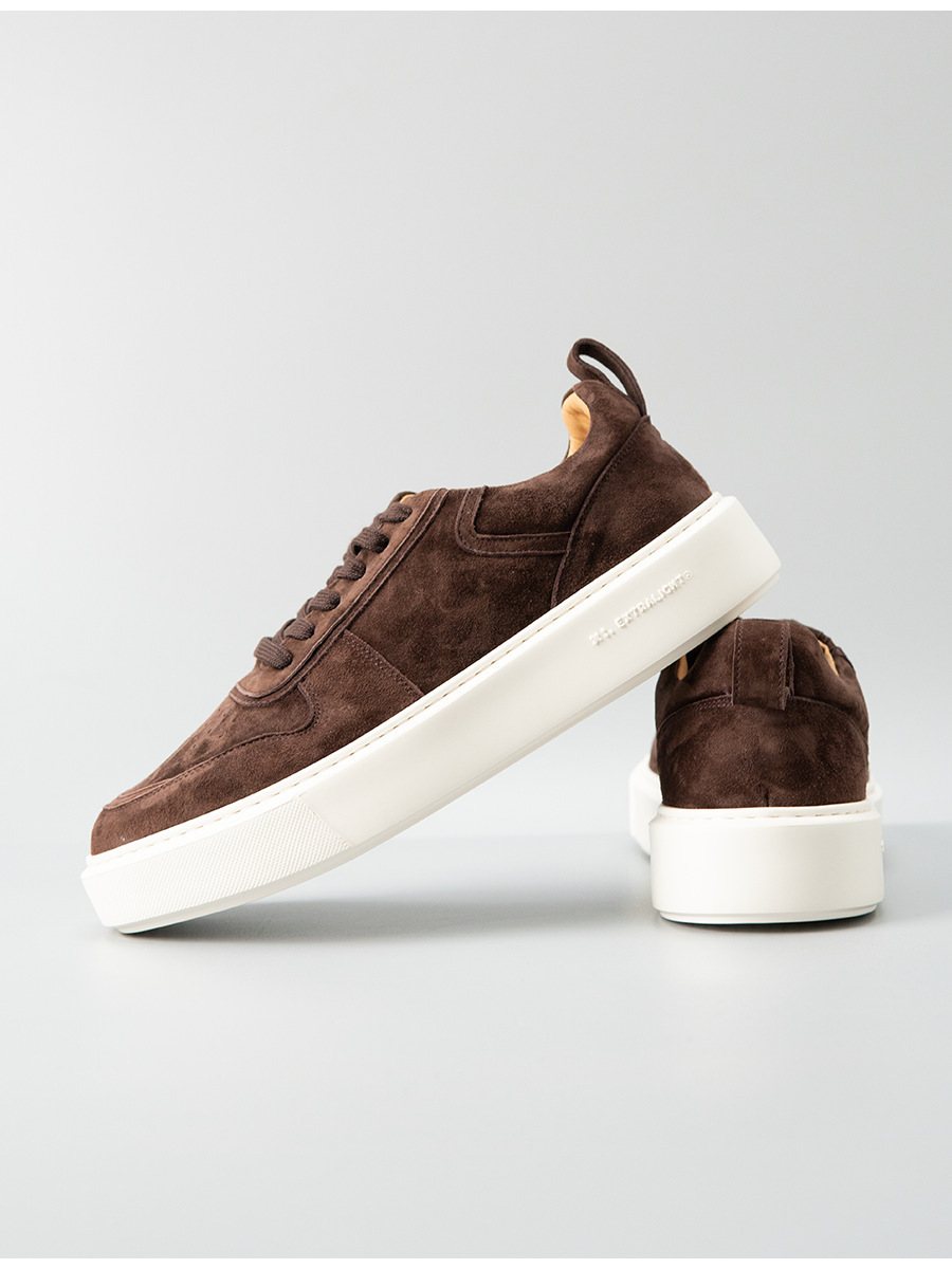 Giày sneaker nam da lộn cao cấp phong cách old money, đế dày giảm chấn — Màu be, Màu cà phê