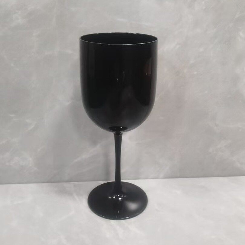 Pp Plastic Wine Glass White Champagne Glass 480ml Single Handle Goblet Plastic Cup Color-Changing Wine Glass