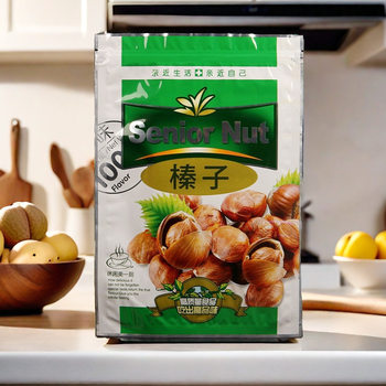 Hazelnut packaging bag with mountain chestnut tip pole chestnut self-sealing aluminum foil transparent shelled hazelnut kernel 500g per catty