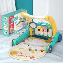 Baby Two-in-one Pedantic Baby Piano Fitness Rack Schoolbus Baby 0-1 Young Child One Year Old Gift