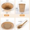 Factory Direct Sales Disposable Rice Husk Tableware Four-Piece Set Camping Style Biodegradable Restaurant Thickened Set