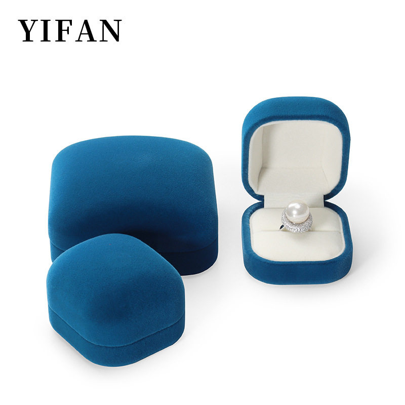 Round Corner flannel jewelry ring ear stud box wholesale pendant jewelry packaging box jewelry bracelet necklace storage packaging