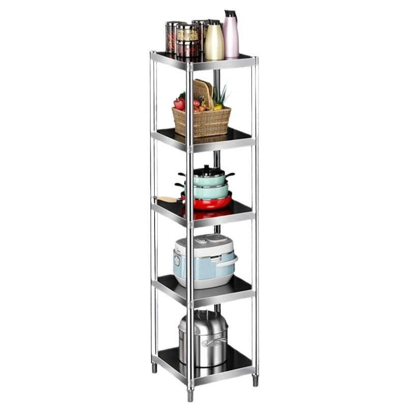 Stainless Steel Kitchen Sandwich Rack Floor-Standing Multi-Layer Household Microwave Storage Multi-Function Oven Pot Rack
