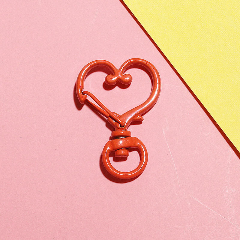 Zinc Alloy spray paint peach heart five-pointed star buckle lobster buckle shaped dog buckle diy keychain pendant jewelry accessories