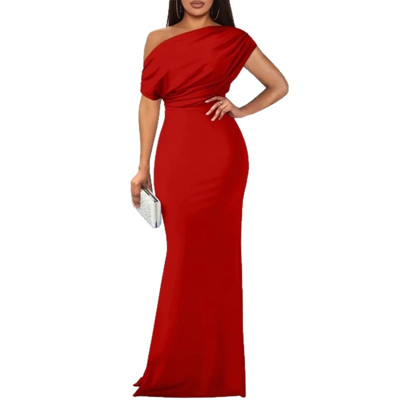 Elegant French Style Off Shoulder Bodycon Dress Summer Collection Slim Fit Chic Design Perfect for Parties and Events