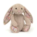 Large floral ear beige brown bunny plush toy - 51cm