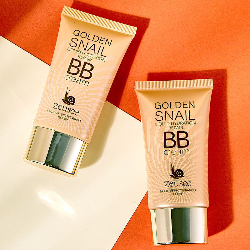 Snail Bb Cream Liquid Foundation Moisturizing Isolation Cream No-Makeup Liquid Foundation Long-Lasting Non-Stuck Powder Brightens Skin Concealer and Repairs