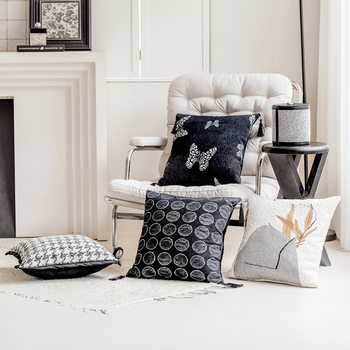 New Chinese Style Sofa Pillowcase Ins Style Modern Simple Living Room Decorative Pillow Bedside Cushion Bed Waist Backrest