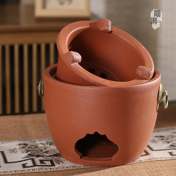 ♔ [Taochao Cultural and Creative]Chaozhou Gongfu Tea Red Clay Multi-Purpose Charcoal Stove Water Boiler Durable Outdoor Stove Explosion-Proof Charcoal Stove
