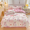 Small fresh aloe vera cotton four-piece set student dormitory three-piece sheets washed cotton quilt cover bedding wholesale