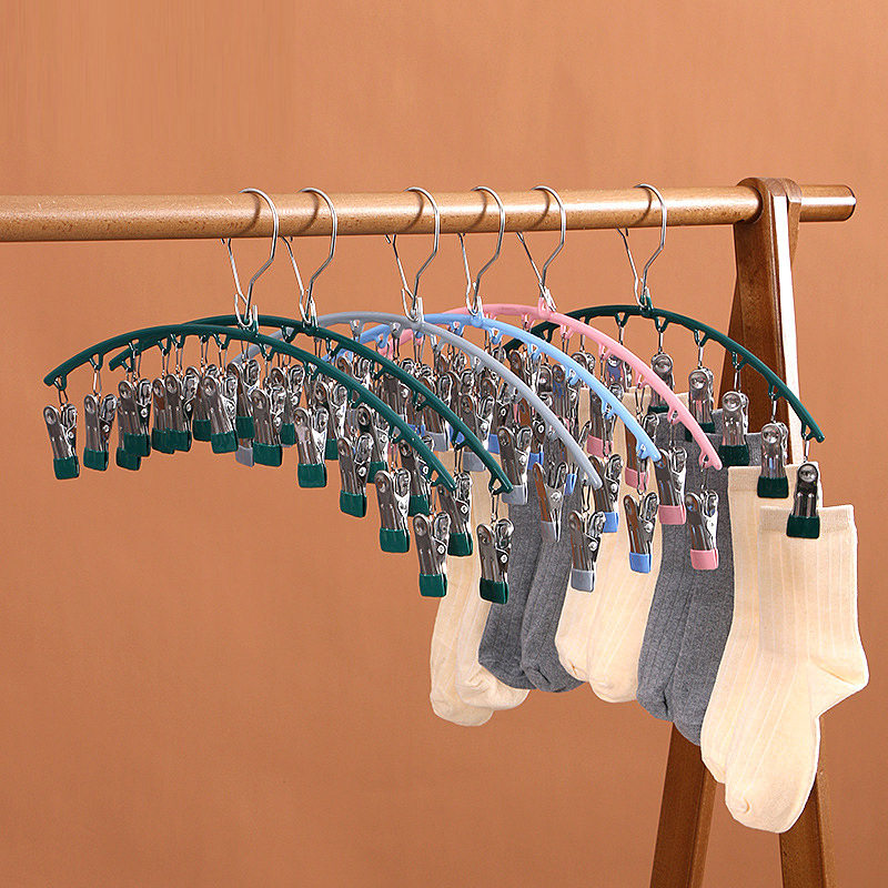 New underwear socks clip drying stainless steel socks hanger clip multi-drying home non-slip windproof hook clip