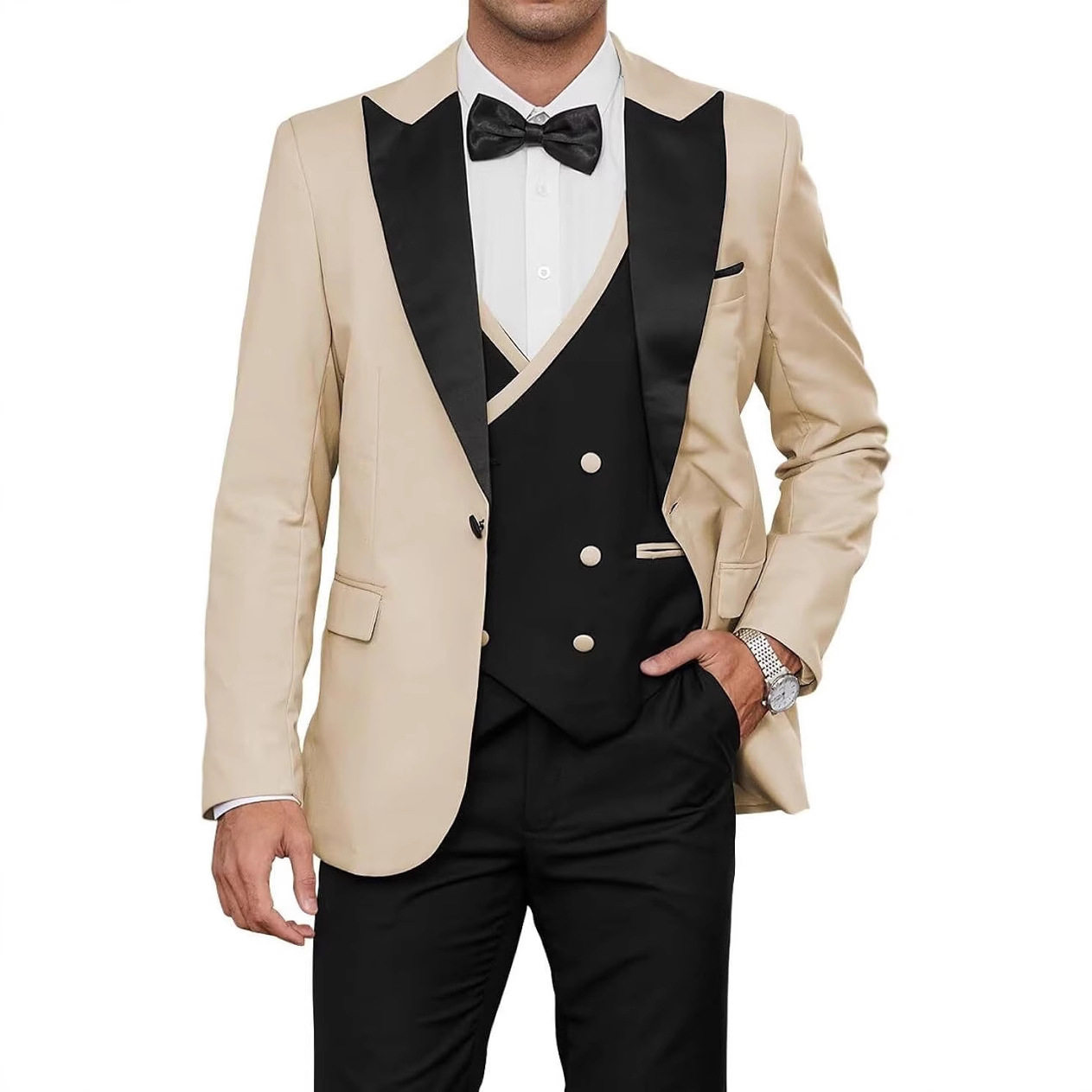large size suit three-piece suit groom groomsman host banquet dress suit