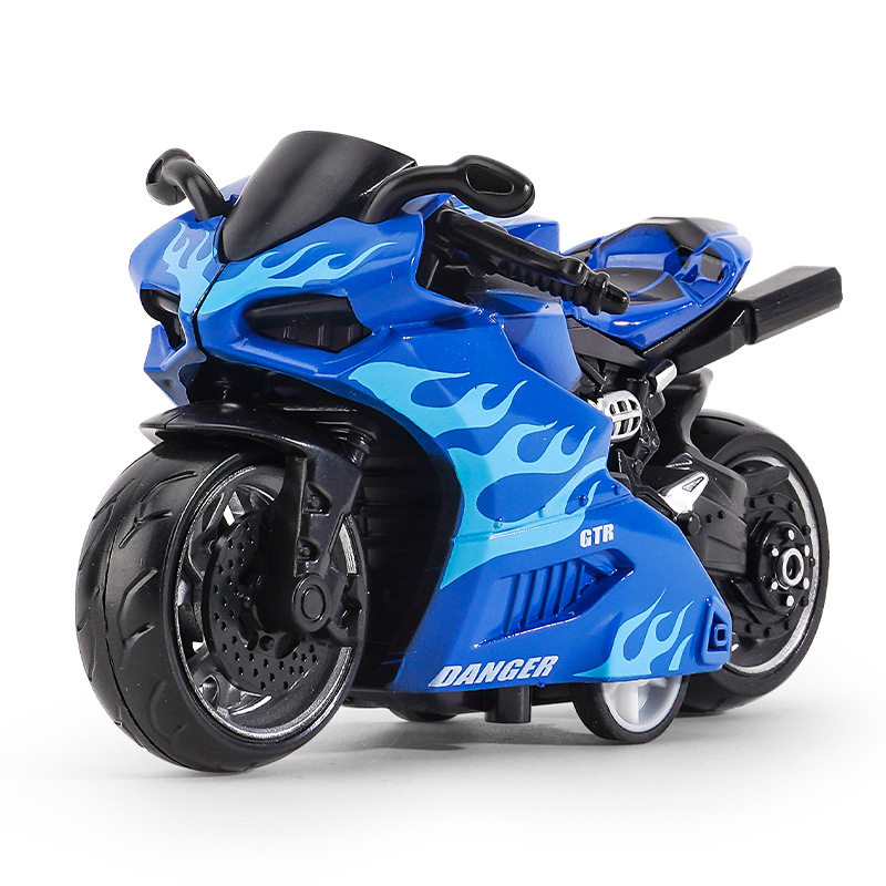 跨境代发儿童玩具男孩宝宝仿真合金摩托车摆件钥匙扣模型玩具车子