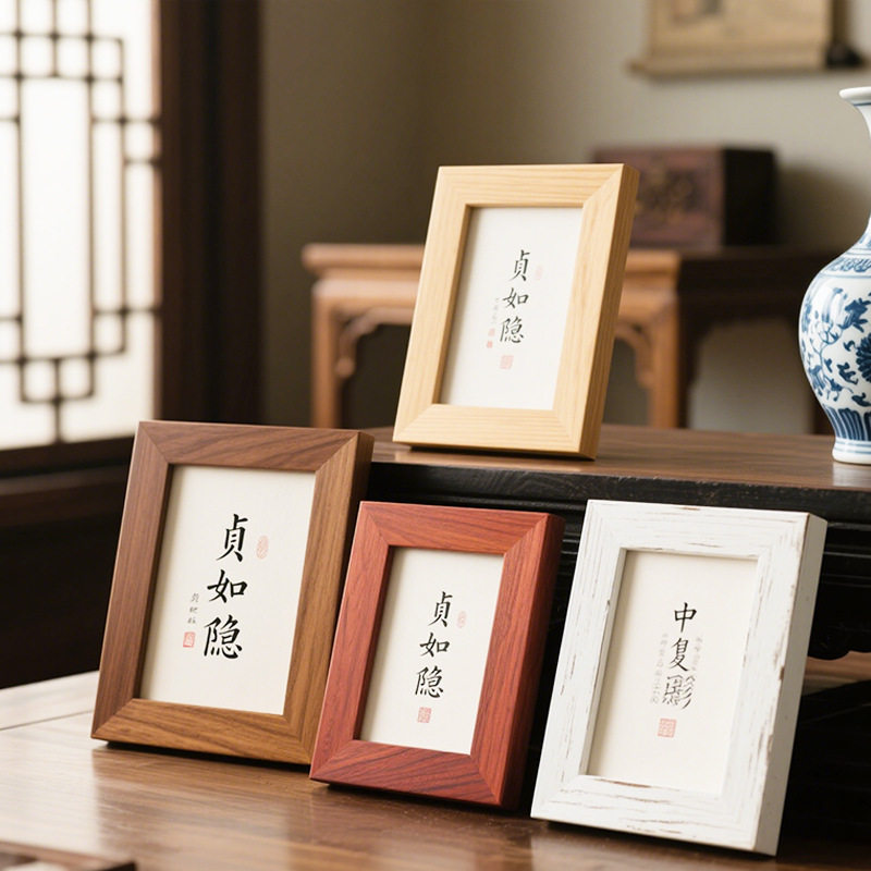 Casual Wooden Photo Frame Table for Home 5-Inch 6inch 7inch Multi-Size Wall-Mountable Manufacturer Wholesale DIY Bedroom Picture Frame