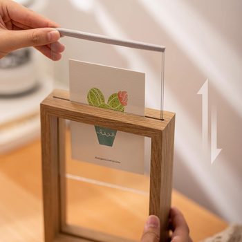 Double-sided Transparent Photo Frame 6-inch 8 Calligraphy and Painting Ornaments Real Glass Photographed Display Stand Photo Frame