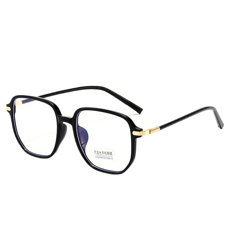 Square Face Myopia Glasses Frames for Women Can Be Fitted with Prescription Lenses, Suitable for Large Faces, Natural Look, Black Frame, Blue Light Blocking, Eye Protection, Leopard Print Style