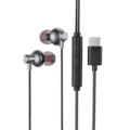 T209 black [type-c flat mouth] line control with microphone - bagged