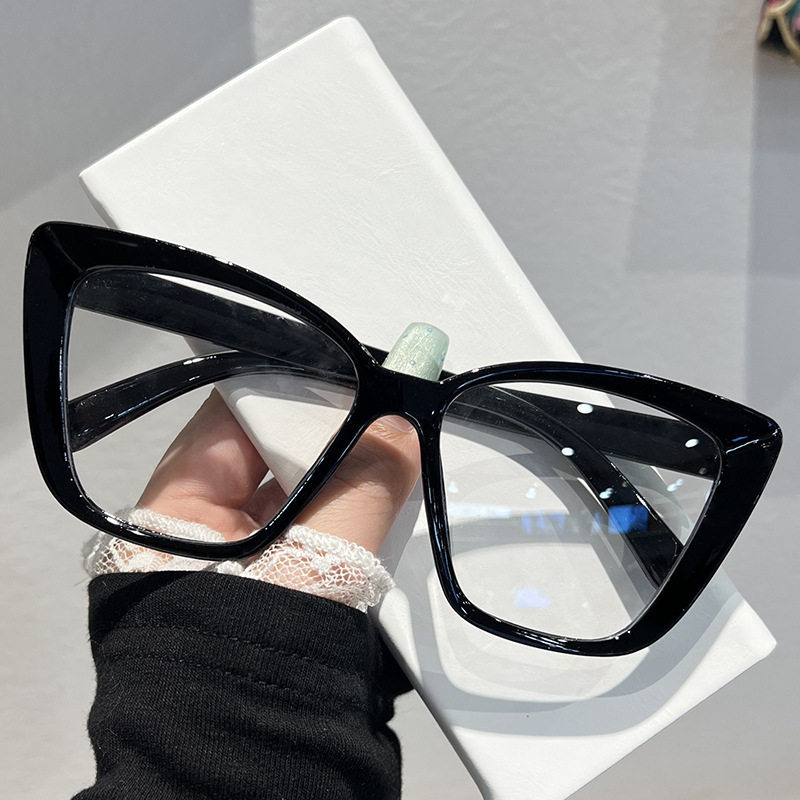 Fashion European and American Cross-Border Eyeglass Frames Cat-Eye Sunglasses Trendy Versatile Slimming High-End Sunglasses Large Frame Non-Prescription Glasses
