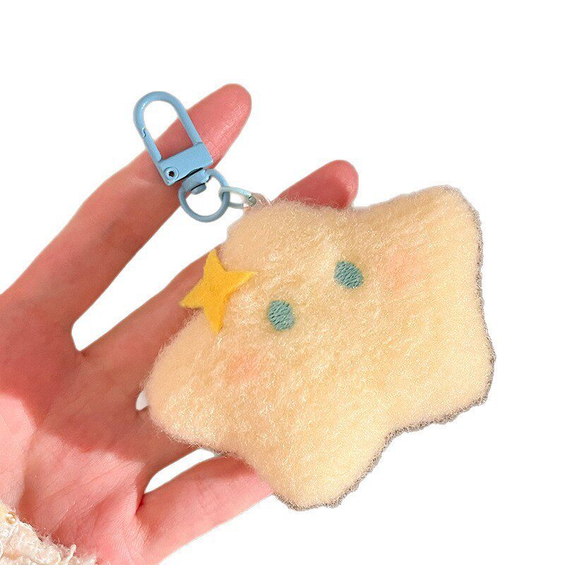 Cute Star Bag Pendant Milk Yellow Moon Cartoon Pendant Creative Lobster Clasp Accessories Keychain Wholesale