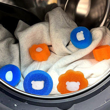Cartoon Bear Washing Machine Lint Remover Cat Hair Adsorption Hair Remover Laundry Hair Removal Roller Sponge Laundry Ball