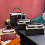 Второе поколение Kelly bag mini black silver buckle box из воловьей кожи первого слоя 25-го поколения портативных женских сумок-мессенджеров на одно плечо