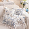 New French-Style Romantic Pastoral Ruffle Lace All-Cotton Embroidered Cushion Sofa Headboard Pillow Cover