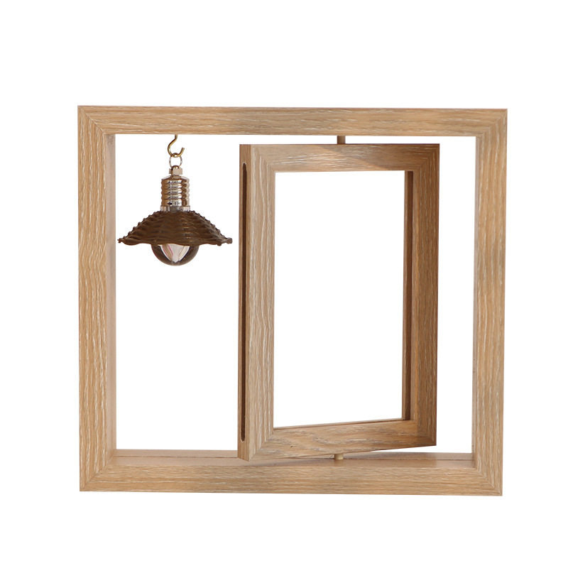 Creative 6inch 7inch Double-Sided Rotating Office Desk DIY Photo Table Gift Commemorative Wooden Photo Frame