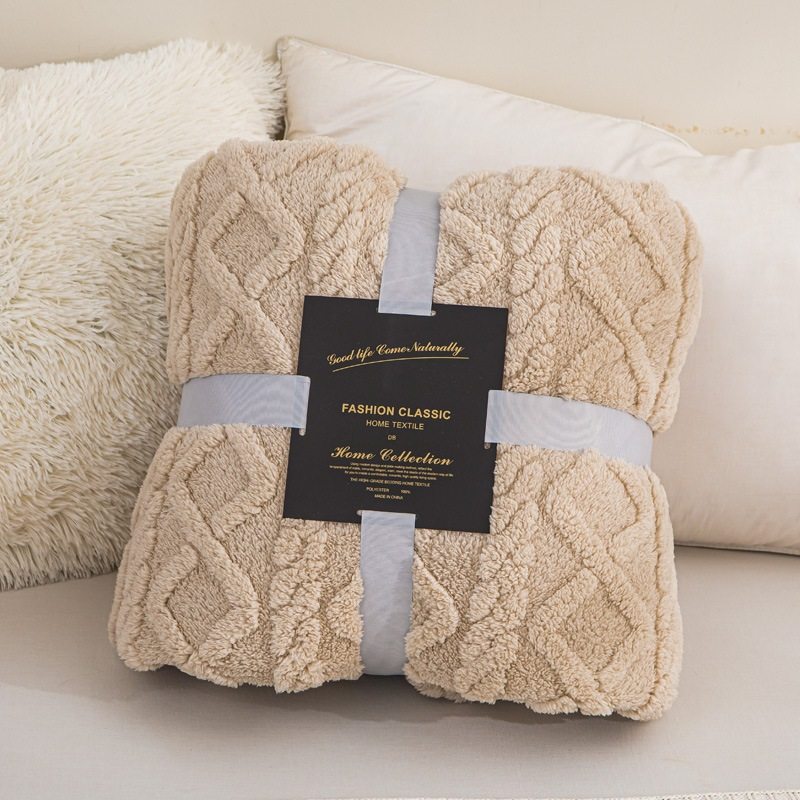 Foreign Trade Blanket Bedroom Air Conditioning Blanket Milk Plush Blanket Taffeta Jacquard Blanket Single Layer Blanket Nap Blanket Batch
