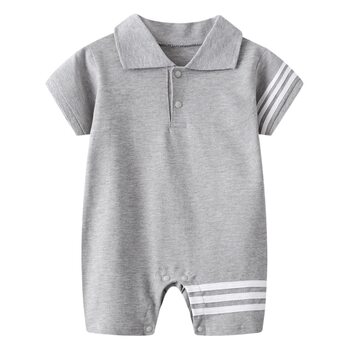 Baby's jumpsuit summer gentleman lapel short-sleeved men's baby clothes super foreign-style hak handsome summer clothes trendy climbing clothes