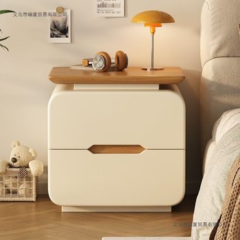 Bedside Table Solid Wood Cream Style Bedroom Home Bedside Table 2025 Popular Modern Simple Small Cabinet Simple Side Cabinet