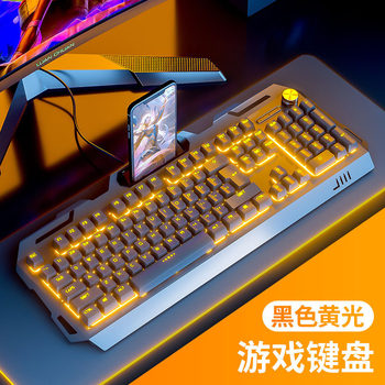 E-Sports Keyboard Wired Luminous Keyboard Mouse Headset Set E-Sports Mechanical Feel Desktop Computer Punk Keycap