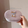 Cute Little Rabbit Jewelry Box Embroidered Cartoon Jewelry Storage Box Gold Velvet High-End Jewelry Earrings Storage Box