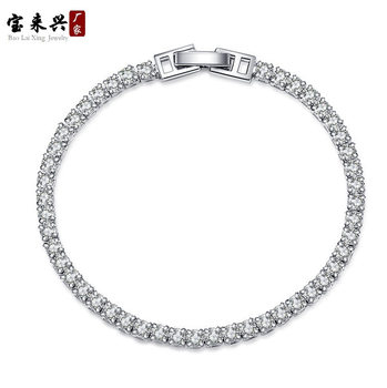 TikTok Live Broadcast Welfare Style European and American Niche Light Luxury Zircon Gypsophila Bracelet Internet Celebrity Style Diamond Plated Platinum Bracelet