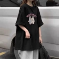 Black [nuziro cat] short sleeve high quality cotton