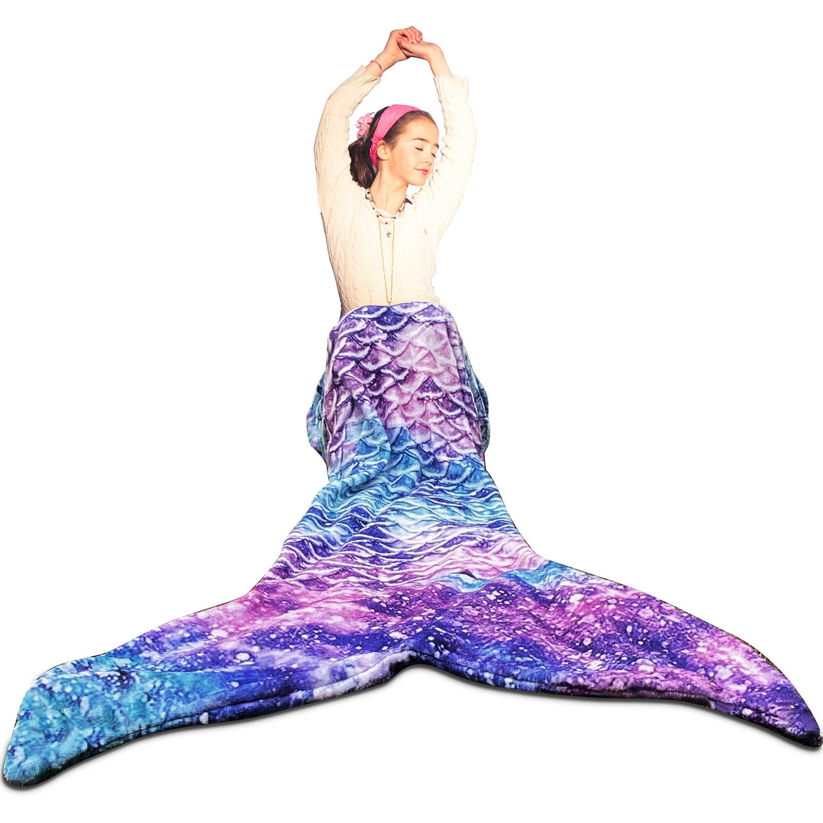 Factory wholesale mermaid tail children's sleeping bag mermaid blanket baby kick-proof flannel children's blanket